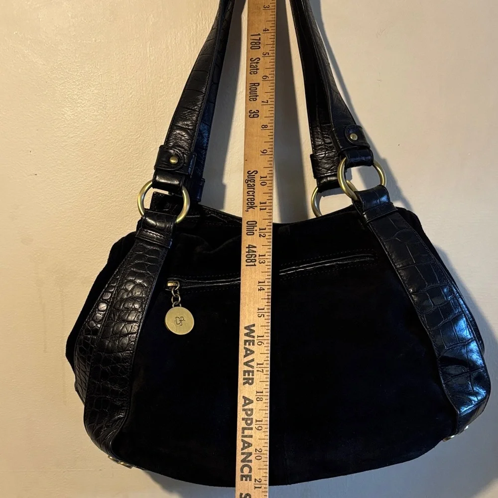 Donald J. Pliner Black Textured Shoulder Bag